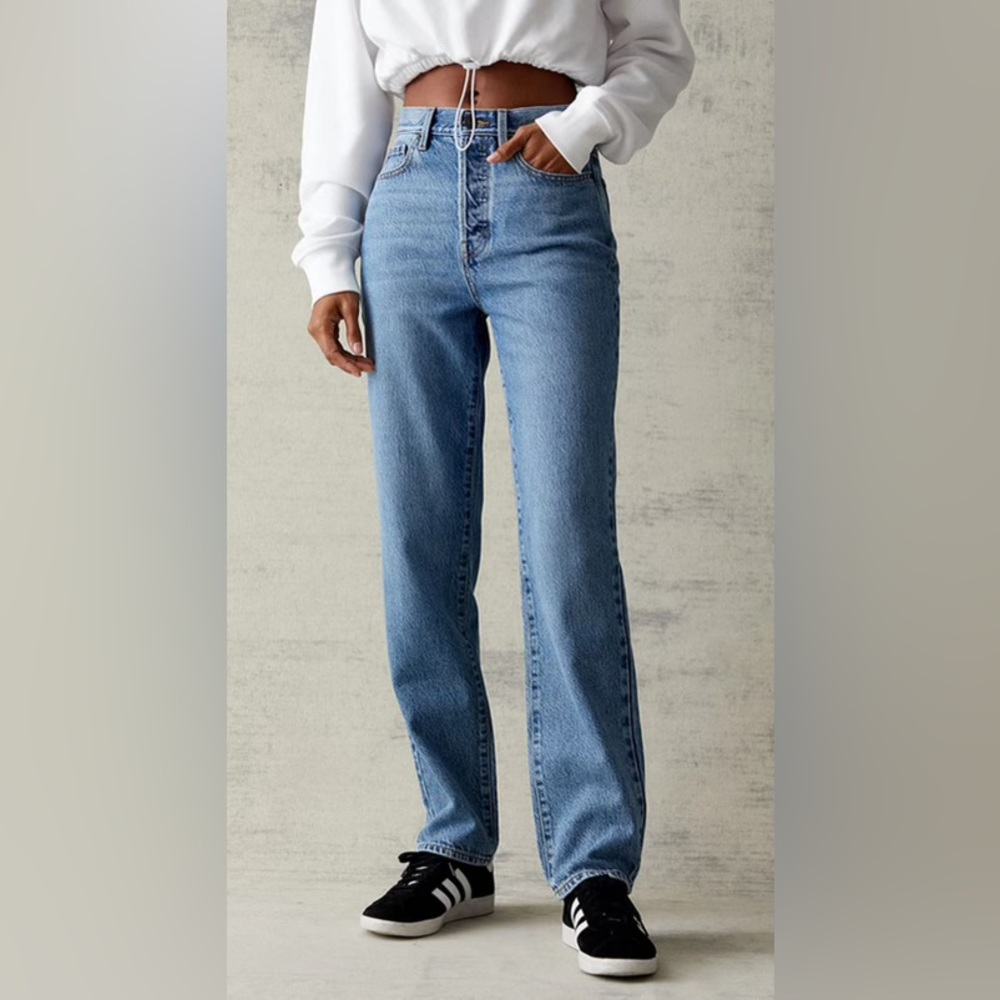 PacSun Medium Blue High Waisted Straight Leg Jeans